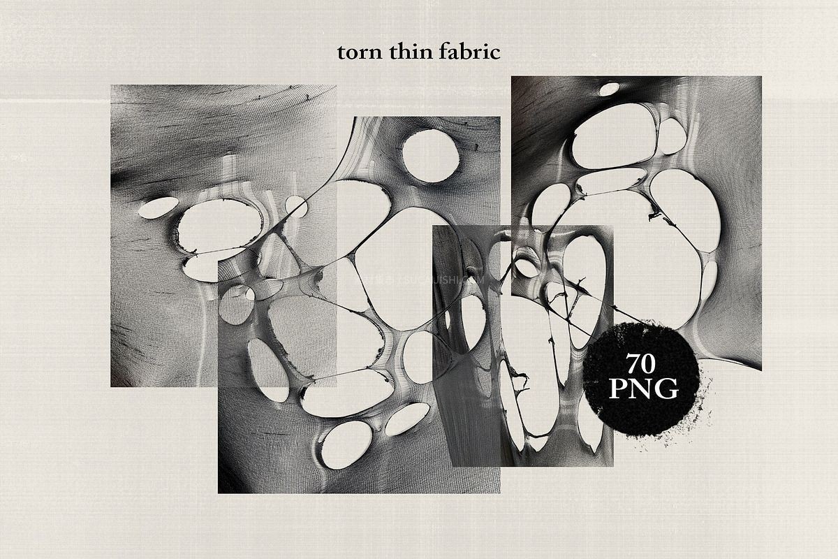 70+粗麻布纺织品拼贴手帐PNG免抠素材